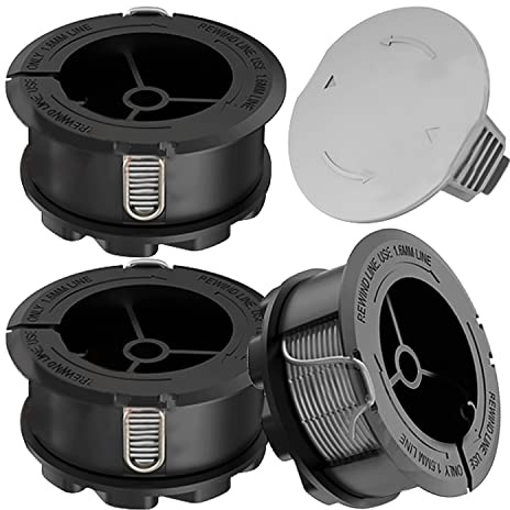 MAOZHOU Rasentrimmer Fadenspule,3 Stück Φ1.6mm 6m F016800570 Ersatz Autofeed Spule + 1600A01R5J Spulenabdeckung,Rasentrimmer Zubehör Nylon Spulen für Bosch UniversalGrassCut 18/18-26/18-260