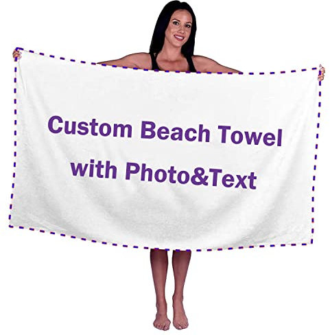 UOKIIYUA Personalisiertes Fotohandtuch, individuelles, schnell trocknendes Strandtuch mit Ihrem Bild und Text, weiches Mikrofaser-Reisehandtuch 20x60cm