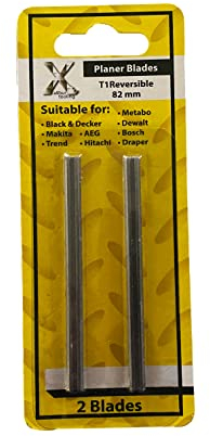 82mm Reversible Planer Blades Replacement for Black & Decker, Bosch, DeWalt and Elu planers (2 Pcs - High Speed Steel)