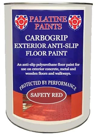 Palatine PaintsProtected By Performance Carbogrip Exterior Anti Slip Paint - for Concrete, Metal, Wood (Black, 5 Litre)