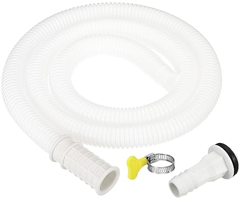 PATIKIL 3.3ft Air Conditioner Drain Kit, Universal AC Drain Hose Connector Hose with Clamp Connector 5 for Mini-Split Window AC Unit Faucet, White