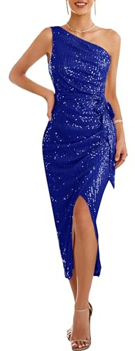 GRACE KARIN Damen Pailletten Abendkleid für Hochzeit Elegant Cocktailkleid für Party Königsblau XL