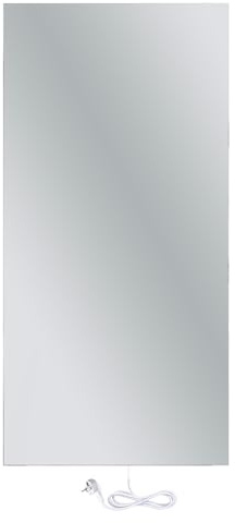 WarmlyYours Hochglanz-Elektro-Heizpaneel, 800 W, 60x120 cm, Wandmontage | An der Wand montierte Infrarot-Heizplatte aus hochglanzpoliertem Glas – geräuschlose, energieeffiziente elektrische