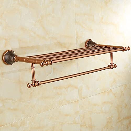 Generisch Komplett aus Kupfer, natürlicher Jade, Roségold, Handtuchhalter, Handtuchhalter, Toilettenpapierhalter, Handtuchhaken für Bademäntel, Badezimmer-Hardware-Set für Badezimmer (Farbe: