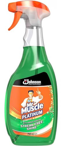 Mr Muscle Window & Glass Cleaner with Added Vinegar Streak Free Shine 750ml 1 Pack with Welari Thank You Card | 1 Pack | 1 x 750ml