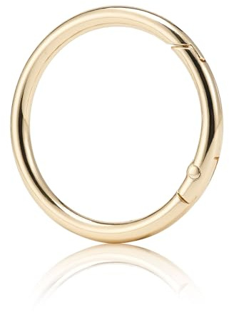 QIUTIMIY 15 Stück Rund Karabinerring O-Ring,Metall Runde Federspaltringe für Handtaschen, Schlüsselanhängern, Schnallen, Taschen, Geldbörsen(Gold,25mm)
