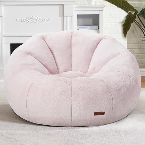 Hobestluk Sitzsack Stühle Großer Sitzsack für Erwachsene Gepolstertes Faules Sofa Stuhl Bequemer Bodenstuhl mit Geräumigem Design zum Lesen, Spielen oder Entspannen (Rosa)