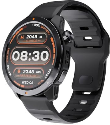 Orologio GPS impermeabile Orologio da uomo donna sportivo multi attività pedometro chiamate Bluetooth lunga durata monitoraggio frequenza bussola monitoraggio pressione atmosferica, Altimetro 1ATM