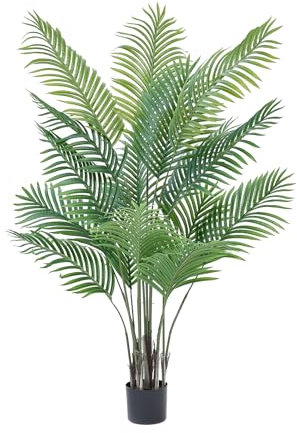 MYELLU Konstgjord Palm Konstväxt Dekoration - 150 cm Hög Konstgjord Träd för Hemdekoration Hörndekoration Vardagsrum Sovrum Kontor Live Streams