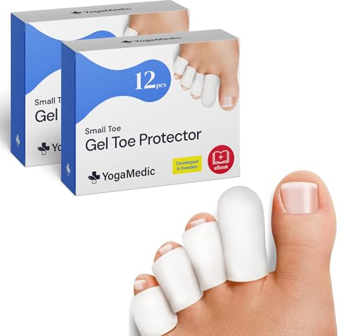 YOGAMEDIC Zehenkappen Set – 12 Stück Zehenschutz Silikon für kleine Zehen, waschbar & komfortabel