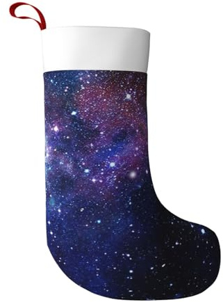 BREAUX Blau & Lila Galaxy Weihnachtsstrümpfe, ultraweiche Samt Weihnachtsstrümpfe, Kamindekoration, 45 cm