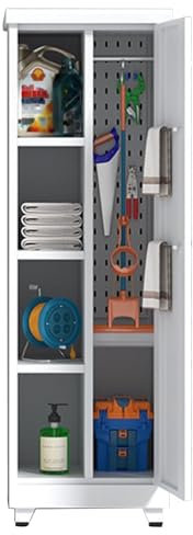 Außenspeicherschuppen wasserdichte Schrank, abschließbarer vertikaler Lagerschuhe Werkzeuglagerregale, Garage -Aufbewahrungsorganisation Gartenschuppen, für Hinterhof/Terrasse/Rasenschmale