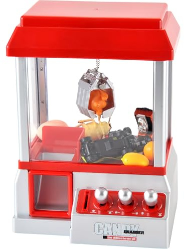 PowerTRC Claw Machine for Kids Fun Mini Claw Machine Toy for Girl Boy, Interactive Arcade Game Machines Prize Dispenser Candy Grabber Vending Machine Cool Christmas Birthday Gifts