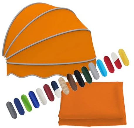 Tende Cappottina Da Sole, Tende Da Sole Per Finestra, Tettoia A Cupola Pieghevole Per Porte, Tettuccio Resistente Al Sole Poliestere, per Cortile Negozio(Orange,80cm/31.49in)