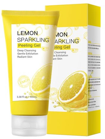 KOAHDE Scrub Face Body Brigtening Skin,Natural Lemon Exfoliating Whitening,Whitening Gel,Deep Face Wash,Lemon Peeling Gel,Vitamin C Facial Scrub,100ML