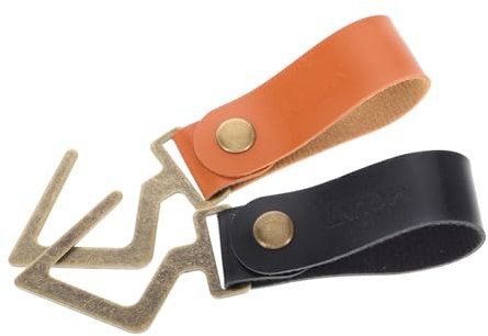 UPKOCH 2stücke Kunstlederriemen Mit Haken Retro-kleiderhaken Camping Metallhaken Aus Kunstleder Kleiderbügel Für Outdoor-Abenteuer Zuhause Alltag Für Mäntel Taschen Und Ausrüstung