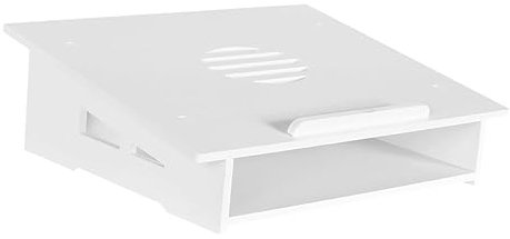 Gadpiparty White Laptop Elevated Rack, Wood Plastic Board Computer Stand with Space-saving Design, Reduces Wrist Stress, for School and Office Use