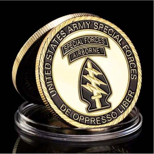MINHBDER Monedas Conmemorativas De Las Fuerzas Especiales del Ejército De Los Estados Unidos, Chapadas En Oro, Monedas De Desafío del Departamento del Ejército, Regalos De Colección