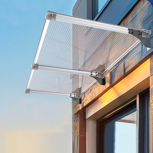 Marquise de Porte d’Entrée de Jardin Extérieur,Auvent Marquise d'Entrée Protection UV à 99%,Auvent de Véranda pour Garage,Balcon,Fenêtre,Maison,Résistant Aux Chocs (40x120cm/16 x47)