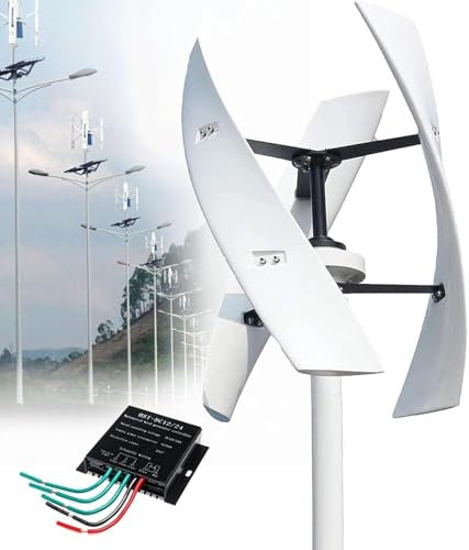 20.000 W Vertikale Achse Windkraftanlage Generator - 12 V/24 V/48 V/220 V 3-Blatt-Outdoor-Windmühlen-Power-Kit mit Controller für erneuerbare Energien und netzunabhängige Lösungen, umweltfreundliche