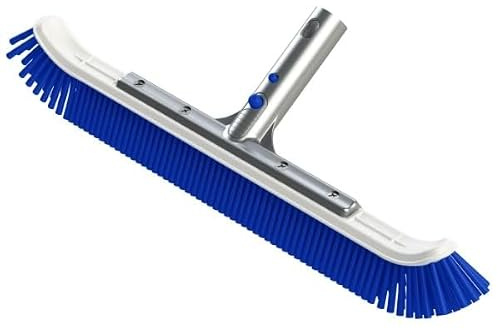 Fixor Pool Poolborste 46 cm bred – Aluminiumförstärkt borste med vinklad borst – För rengöring av poolens väggar och botten – Passar Teleskopskaft och Förlängningsskaft