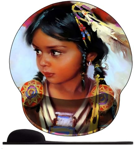 3D Tapis de Souris avec Repose-Poignet Ergonomique, Mousepad Gamer Tapis avec RemplissageMousse à mémoire, Base Antidérapant, Résistant à Usure，avec Une Fille