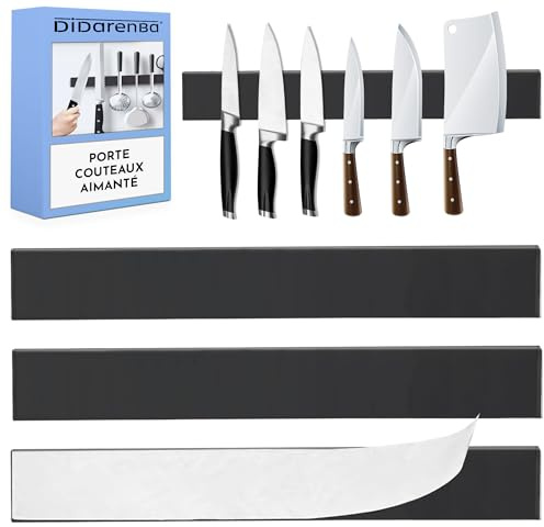 Didarenba Iman cuchillos de cocina 4 uds 30cm barra magnética para cuchillos