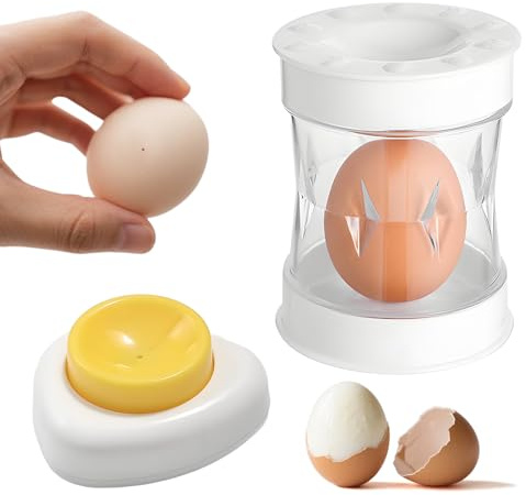 Egg Peeler,Hard-Boiled Egg Peeler Tool With Egg Piercer, Tool For Hard Boiled Eggs,Egg Shell Opener,For Cooking, Salads, Deviled Eggs, And Breakfast Prep(White)