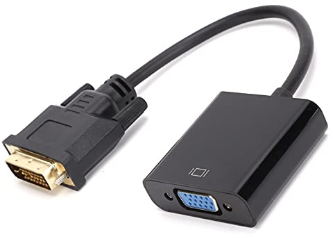 BONKZEBU Adaptateur DVI 24 + 1 vers VGA, Transmission Fiable et Stable, Plug and Play pour Divers Ordinateurs, ABS Noir