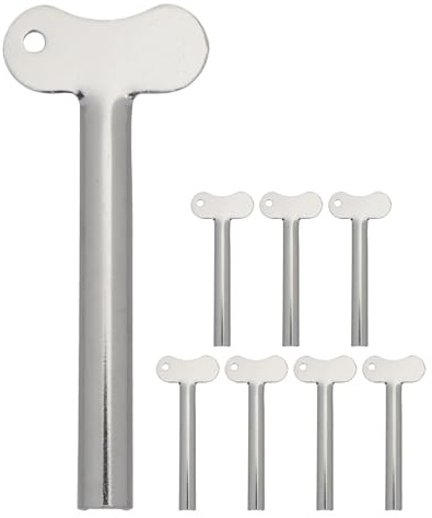 HIAKDOFT 8 Pièces Lot de 8 Presse-tubes de Dentifrice en Métal Inoxydable, Rouleau Presseur Manuel Compact pour Salle de Bain, Économiseur de Tube Multifonction pour Crèmes, Cosmétiques