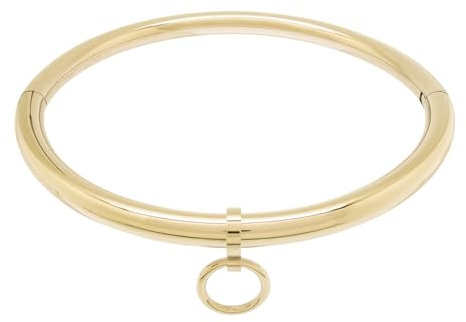 ACECHANNEL Edelstahl abschließbares Halsband mit Schrauben-Choker, sexy Halskette mit abnehmbarem O-Ring, Modenschmuck