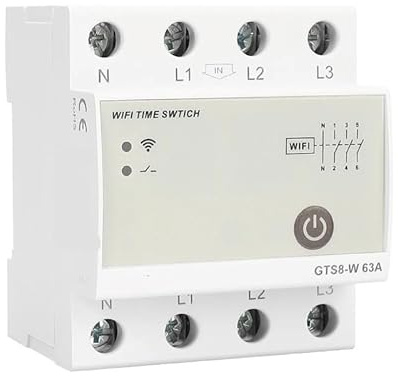 GTS8-W Intelligent WIFI DIN Rail Smart Home Wireless Remote Control Switch by Tuya APP AC220V 40A 63A 80A,práctico