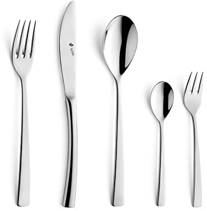 PW Paul Wirths Swing Besteck-Set 68-tlg., polierter Edelstahl, 12 Personen | Rostfreies, spülmaschinenfestes Tafelbesteck in hochwertiger 18/10 Qualität, inklusive praktischem Besteckkasten