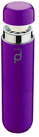 DrinkPod Vacuum Insulated Flask, Stainless Steel, Purple, 300ml