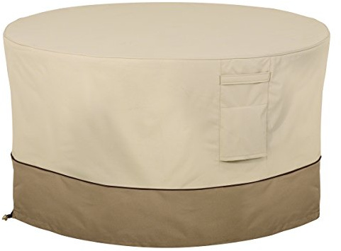 Classic Accessories New Veranda 42 Fire Pit Table Cover - Round, Outdoor Table Cover