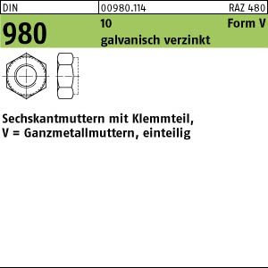 50 Sechskantmuttern DIN 980 10 V M20 verzinkt Stahl
