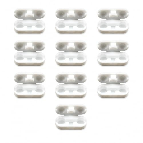EFIXS Rollo Kettenverbinder, 10 Stück, PVC Weiß, bis 4,5 mm | Werkzeugloser Clip-Verschluss für Kugelketten – Rollo, Jalousie & Lamellenvorhang reparieren in Sekunden