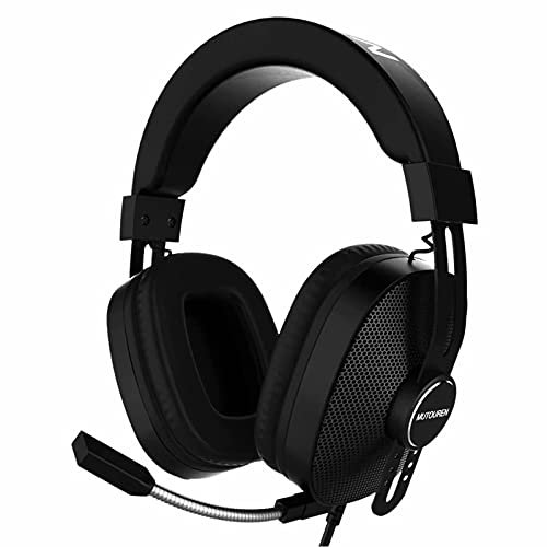 MUTOUREN Casque Gaming pour PC/PS4/Xbox, Casque Gamer USB Audio avec Basses Gaming Headset Micro Casque USB Headphone,PC,Laptop,Notebook Changement progressif 7 lumières LED colorées