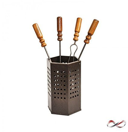 PEBSHOP Ensemble de cheminée de 4 ustensiles 18 x H50 cm