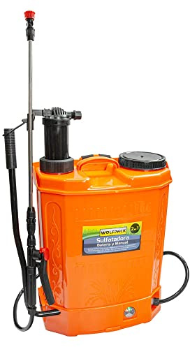 WOLFPACK LINEA PROFESIONAL Sulfatadora Electrica A Bateria Doble Uso, con Bateria Recargable 12 V / 8 Amperios