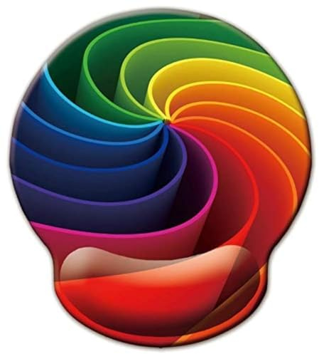 Jahosin Tapis de souris ergonomique en mousse à mémoire de forme avec support de poignet, base en caoutchouc antidérapant pour ordinateur et bureau 25x23 Rainbowvortex