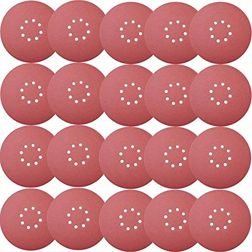 FEIHU Schleifscheiben 225 mm, Schleifpapier 225mm klett | 5×Körnung P40/60/100/120/180/240 | 8 Löcher | Schleifpapier für den Trockenbau | langhalsschleifer | deckenschleifer(30 Stück)