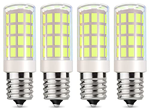 VOKWAK Microwave Oven Light E17 LED Bulb T7 Base 4W(40W Halogen Equivalent)Over Counter Microwave Ovens120V Replacement Oven Part for 8206232A 1890433 AP4512653 WB36X10003,4-Pack(Daylight White 6000K)