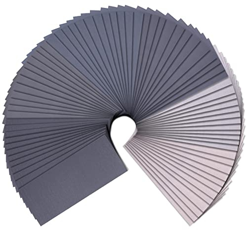 SIQUK - Papel abrasivo (72 piezas, Surtido 1500, 2000, 2500, 3000, 5000, 7000, papel abrasivo de grano Sandpaper, 9 x 3,6 pulgadas, para lijado, automóvil, muebles de madera