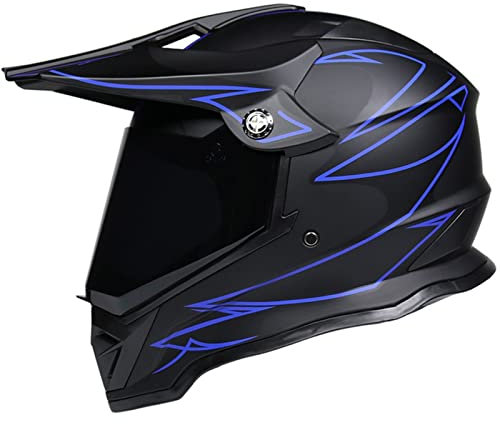 Casque Moto Cross Homme DOT ECE Homologué Casques Intégraux Moto Avec Visière, Casques Modulables De Moto, Casques Motocross, Casque Intégral Femme Motocross Adulte ( Color : A , Size : M=(57-58cm) )