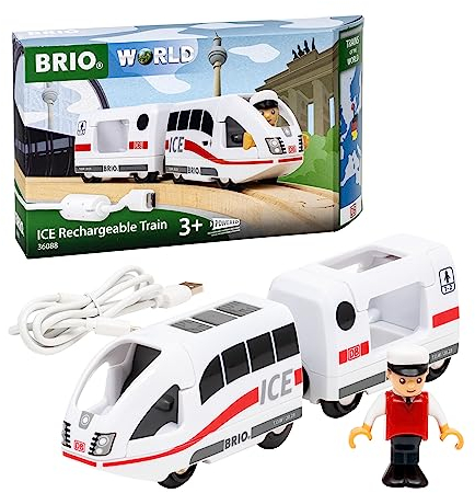 BRIO World - 36088 Trains of The World Ice Akkureisezug - Akku-betriebene Spielzeuglok für Kinder ab 3 Jahren