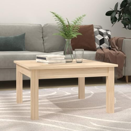 Higsose Couchtisch 55x55x30 cm Massivholz Kiefer Wohnzimmertisch Telefontisch Beistelltisch Sofatisch Couchtisch mit Stauraum für Schlafzimmer Wohnzimmer Stilvolles & Elegantes Aussehen