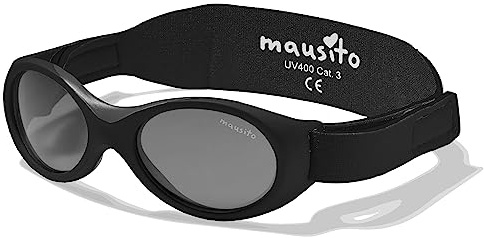 Mausito Lunettes de soleil bébé 0-18 mois bandeau ajustable et souple, monture flexible | Lunettes de soleil enfant avec protection 100% UV400 & sans BPA | Design européen moderne, maintien parfait