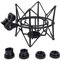 Hopbucan Microphone Shock Mount Adjustable Mount Recording Mic Stand Metal Bracket Pod Microphone Stand (Black)