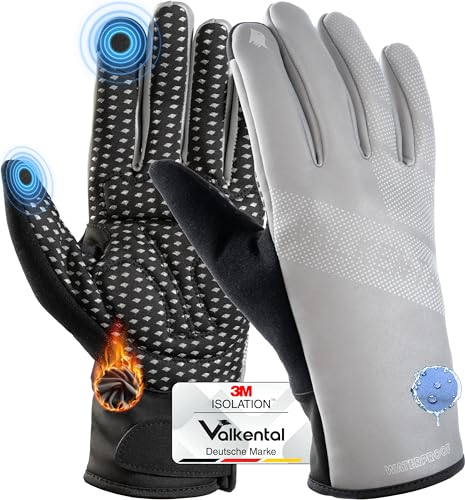 Valkental - wasserdichte Fahrradhandschuhe - Gepolstert & Griffig - Winterhandschuhe & Übergangshandschuhe - Herren & Damen - mit Touchscreen Funktion